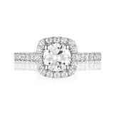 Round Diamond Halo Engagement Ring S201537A and Band Set S201537B