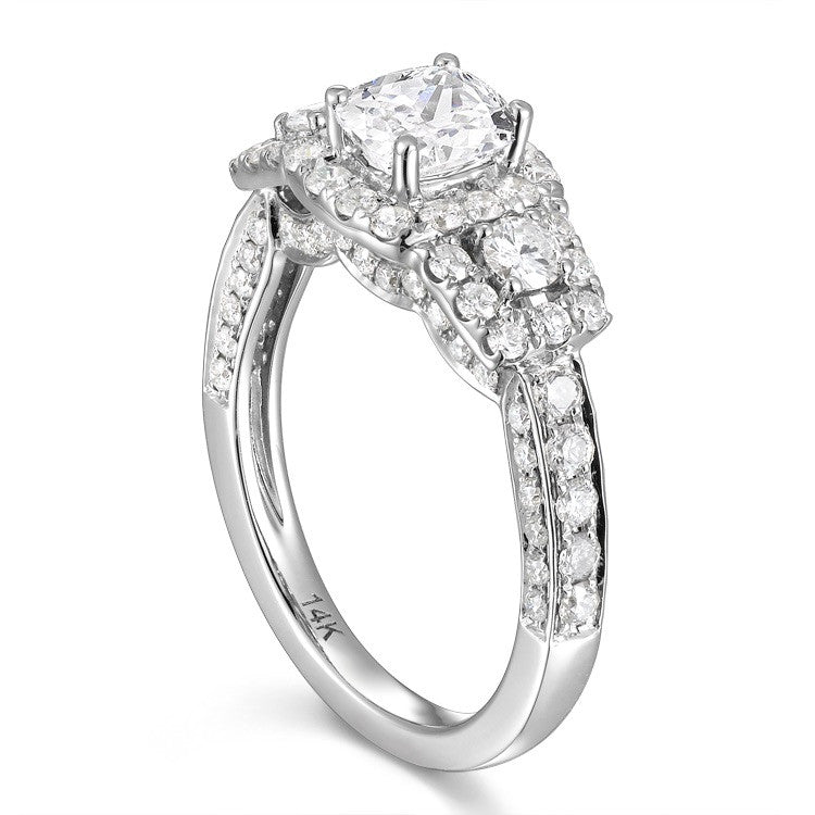 Cushion Cut Diamond Engagement Ring S201542A and Band Set S201542B