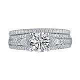 White Gold Round Engagement Ring S201650A and Band S201650B