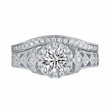 White Gold Round Engagement Ring S201660A and Band S201660B