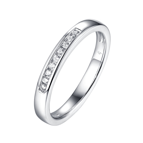 14KT White Gold 9 Diamond Channel Band - S201982B
