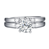 Solitaire Plus Engagement Ring S201996A and Wedding Set S201996B