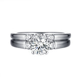 Solitaire Plus Engagement Ring S201997A and Wedding Band Set S201997B
