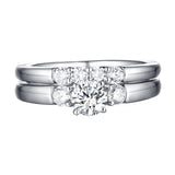 Solitaire Plus Engagement Ring S201998A and Wedding Band Set S201998B