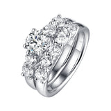 Solitaire Plus Engagement Ring S2012003A and Matching Wedding Band Set S2012003B